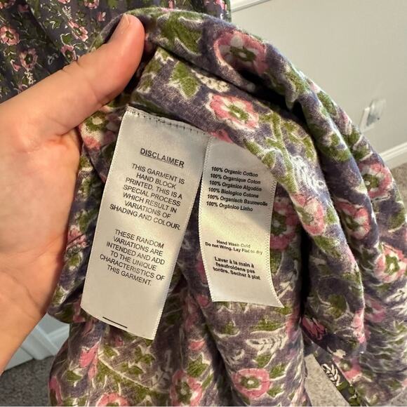 Emerson Fry India Collection Blue Green Pink Cotton Maxi Dress Medium - Picture 9 of 16